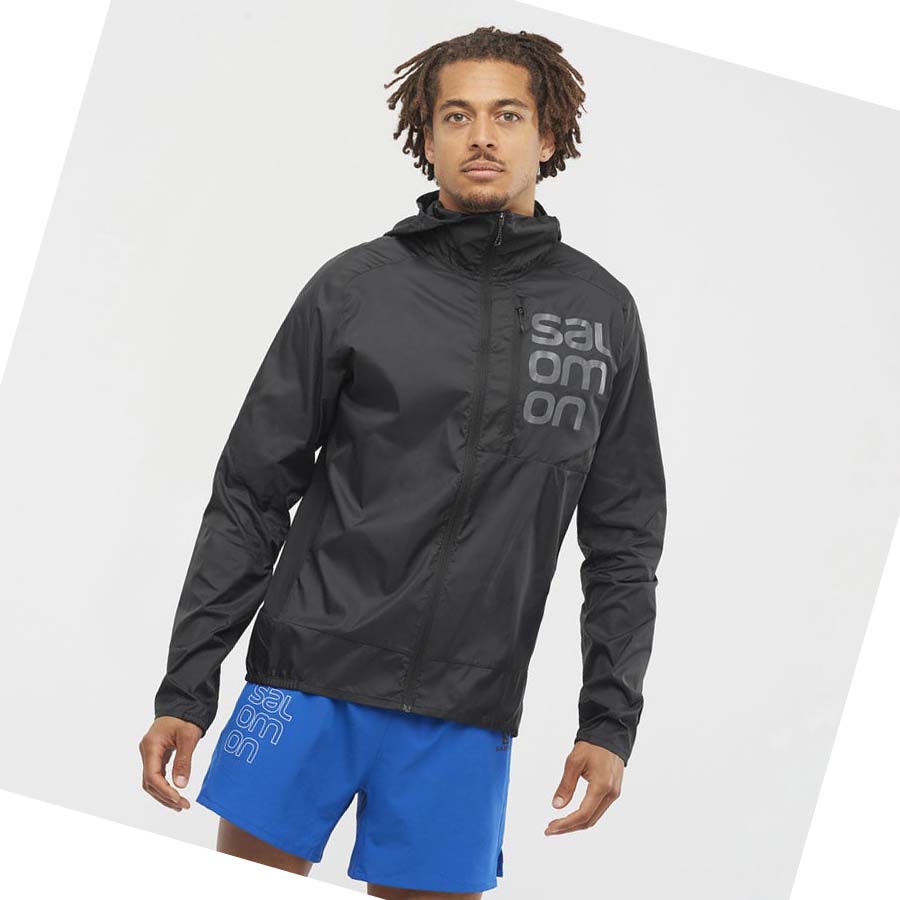 Salomon BONATTI CROSS WIND WINDBREAKERS Erkek Ceket Siyah | TR 3264DFM